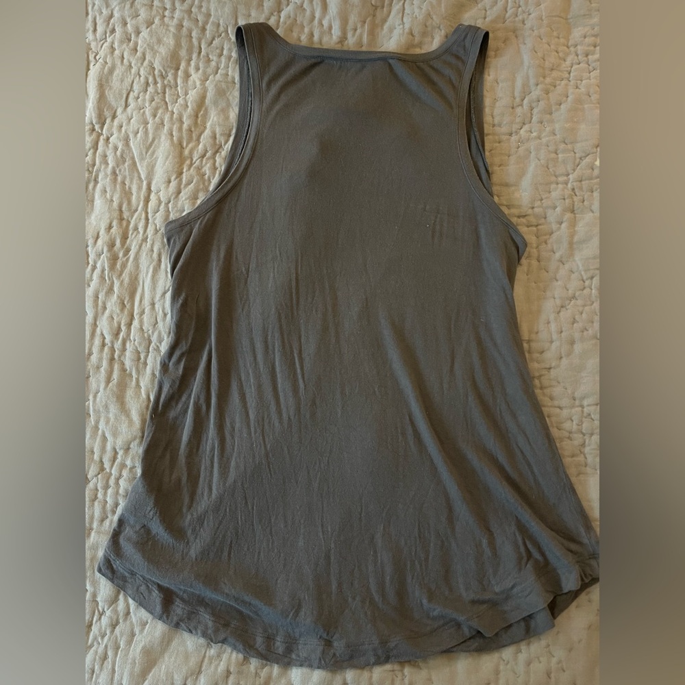 American Eagle Soft & Sexy Tank Top Gray Red Floral Embroidery long viscose - Picture 2 of 8